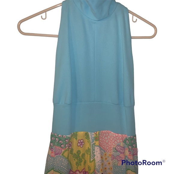 Vintage 1970s Handmade Sleeveless Long Dress with turtleneck size XS - Picture 4 of 8